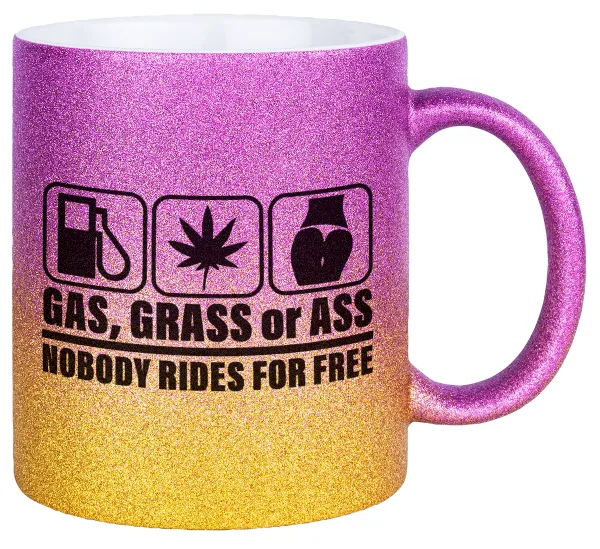 Gas — Gold/pink glitter mug, ceramic, 330ml