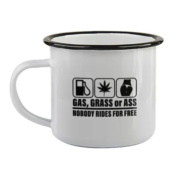 Gas, Grass or Ass, Κούπα εμαγιέ με μαύρο χείλος 360ml