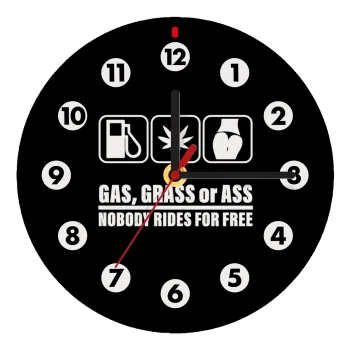 Gas, Grass or Ass, Ρολόι τοίχου ξύλινο (20cm)