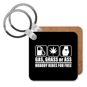 Gas, Grass or Ass, Μπρελόκ Ξύλινο τετράγωνο MDF