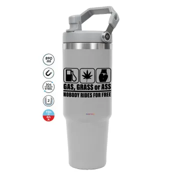 Gas, Grass or Ass, ΓΚΡΙ χρώματος Θερμός Ανοξείδωτο 890ml (30oz) με χερούλι