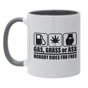 Gas, Grass or Ass, Mug colored grey, ceramic, 330ml