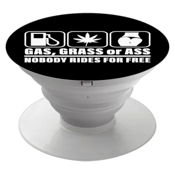 Gas, Grass or Ass, Phone Holders Stand  White Hand-held Mobile Phone Holder