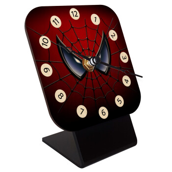 Spiderman mask, Quartz Table clock in natural wood (10cm)