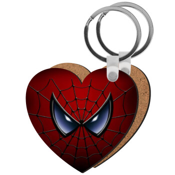 Spiderman mask, Μπρελόκ Ξύλινο καρδιά MDF