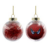 Transparent Christmas tree ball ornament with red filling 8cm