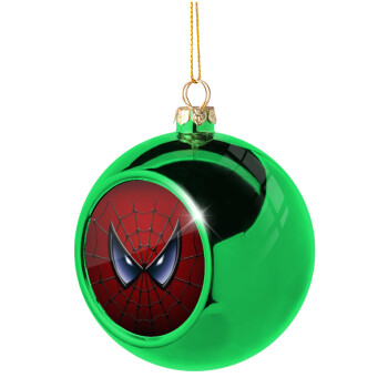 Spiderman mask, Χριστουγεννιάτικη μπάλα δένδρου Πράσινη 8cm