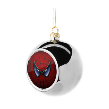 Spiderman mask, Χριστουγεννιάτικη μπάλα δένδρου Ασημένια 8cm