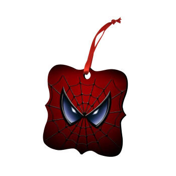 Spiderman mask, Χριστουγεννιάτικο στολίδι polygon ξύλινο 7.5cm
