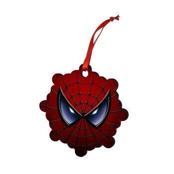 Spiderman mask, Χριστουγεννιάτικο στολίδι snowflake ξύλινο 7.5cm