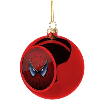 Spiderman mask, Christmas tree ball Red 8cm