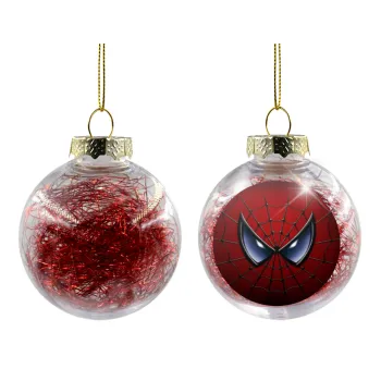 Spiderman mask, Transparent Christmas tree ball ornament with red filling 8cm