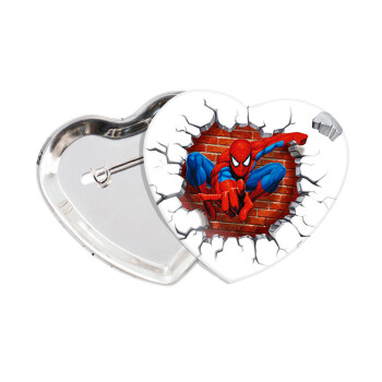 Spiderman wall, Κονκάρδα παραμάνα καρδιά (57x52mm)