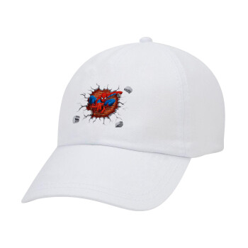 Spiderman wall, Καπέλο ενηλίκων Jockey Λευκό (snapback, 5-φύλλο, unisex)