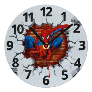 Spiderman wall, Ρολόι τοίχου γυάλινο (20cm)