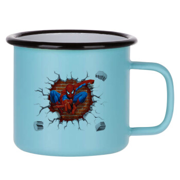 Spiderman wall, Κούπα Μεταλλική εμαγιέ ΜΑΤ σιέλ 360ml
