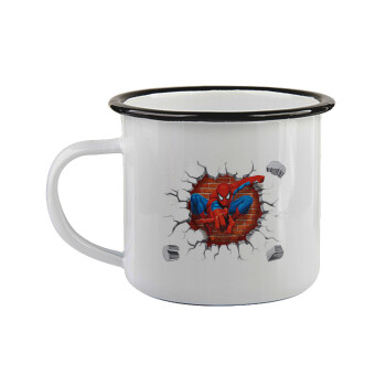 Spiderman wall, Κούπα εμαγιέ με μαύρο χείλος 360ml