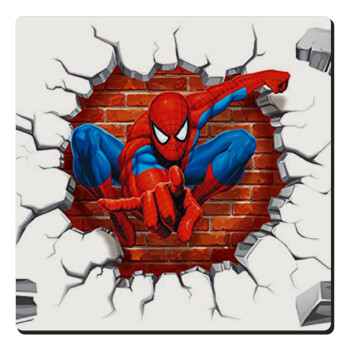 Spiderman wall, Τετράγωνο μαγνητάκι ξύλινο 6x6cm