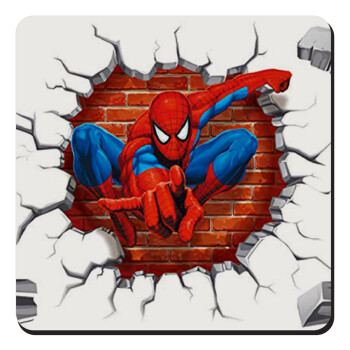 Spiderman wall, Τετράγωνο μαγνητάκι ξύλινο 9x9cm