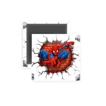 Spiderman wall, Μαγνητάκι ψυγείου τετράγωνο διάστασης 5x5cm