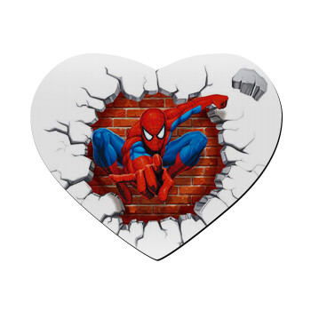 Spiderman wall, Mousepad καρδιά 23x20cm