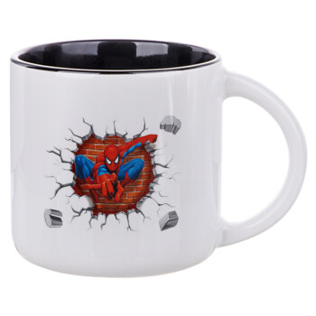 Spiderman wall, Κούπα κεραμική 400ml Λευκή/Μαύρη
