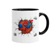 Spiderman wall, Mug colored black, ceramic, 330ml