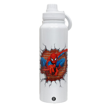 Spiderman wall, Θερμός 1L Ανοξείδωτο με Βάση Κινητού & Διπλά Τοιχώματα