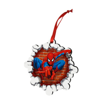 Spiderman wall, Christmas ornament snowflake wooden 7.5cm