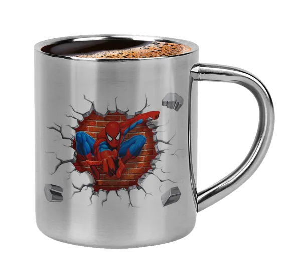 Spiderman wall — Double-wall metal cup for espresso (220ml)