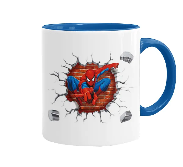 Spiderman wall — Κούπα χρωματιστή μπλε, κεραμική, 330ml