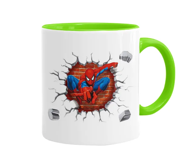 Spiderman wall — Κούπα χρωματιστή βεραμάν, κεραμική, 330ml