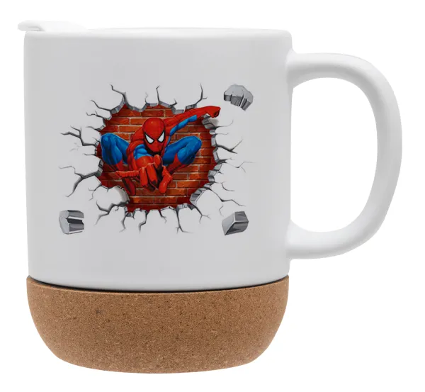 Spiderman wall — Ceramic coffee mug Cork (MAT), 330ml