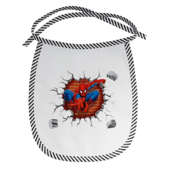 Spiderman wall, Σαλιάρα μωρού αλέκιαστη με κορδόνι Μαύρη