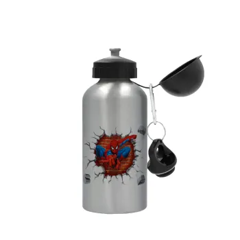 Spiderman wall, Metallic water jug, Silver, aluminum 500ml