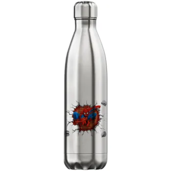 Spiderman wall, Μεταλλικό παγούρι θερμός Inox (Stainless steel), διπλού τοιχώματος, 750ml