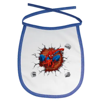 Spiderman wall, Σαλιάρα μωρού αλέκιαστη με κορδόνι Μπλε