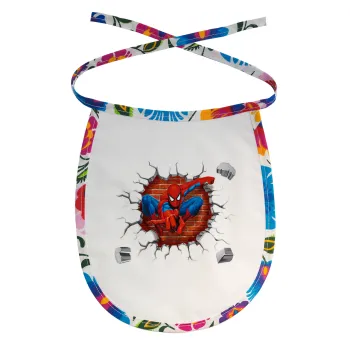 Spiderman wall, Σαλιάρα μωρού αλέκιαστη με κορδόνι Χρωματιστή