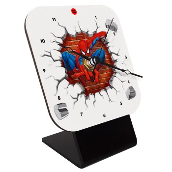 Spiderman wall, Επιτραπέζιο ρολόι ξύλινο με δείκτες (10cm)