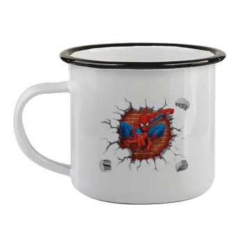 Spiderman wall, Κούπα εμαγιέ με μαύρο χείλος 360ml