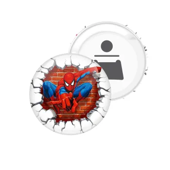 Spiderman wall, Μαγνητάκι και ανοιχτήρι μπύρας στρογγυλό διάστασης 5,9cm