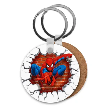 Spiderman wall, Μπρελόκ Ξύλινο στρογγυλό MDF Φ5cm