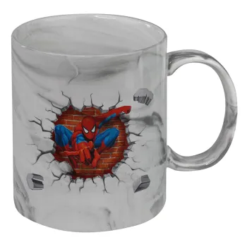 Spiderman wall, Mug ceramic marble style, 330ml