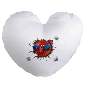 Spiderman wall, Μαξιλάρι καναπέ καρδιά 40x40cm περιέχεται το  γέμισμα