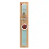 Easter Set, wooden keychain & aromatic flat Easter candle (30cm) (TURQUOISE)