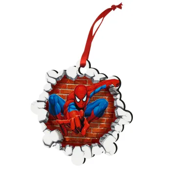 Spiderman wall, Στολίδι Χριστουγεννιάτικο στολίδι snowflake ξύλινο 7.5cm