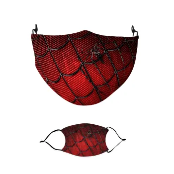 Spiderman realistic mask, Μάσκα υφασμάτινη παιδική πολλαπλών στρώσεων με υποδοχή φίλτρου