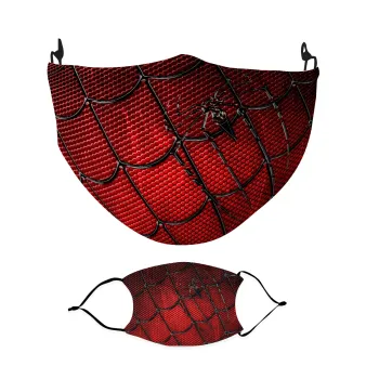 Spiderman realistic mask, Μάσκα υφασμάτινη Ενηλίκων πολλαπλών στρώσεων με υποδοχή φίλτρου