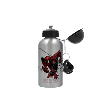Spider-man, Metallic water jug, Silver, aluminum 500ml
