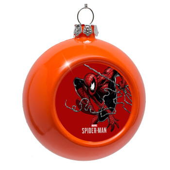 Spider-man, Στολίδι Χριστουγεννιάτικη μπάλα δένδρου Πορτοκαλί 8cm